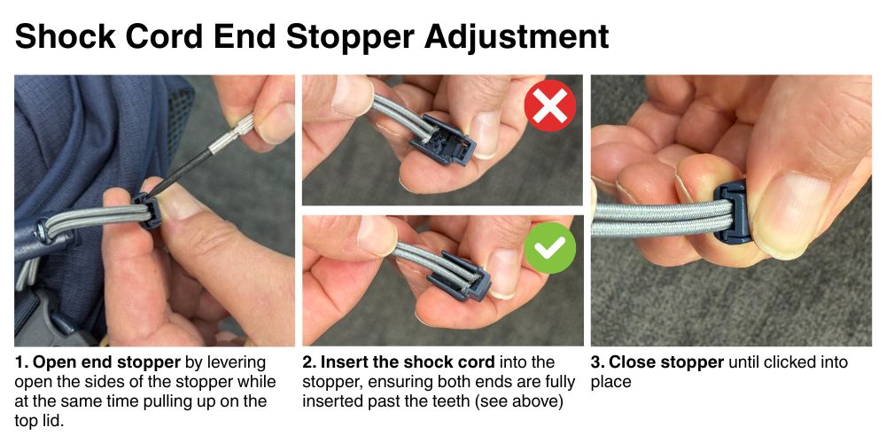 Shock Cord End Stopper Adjustment